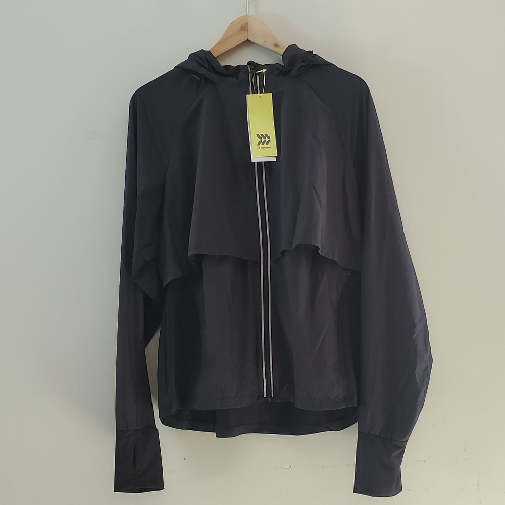 Women’s Hooded black windbreaker